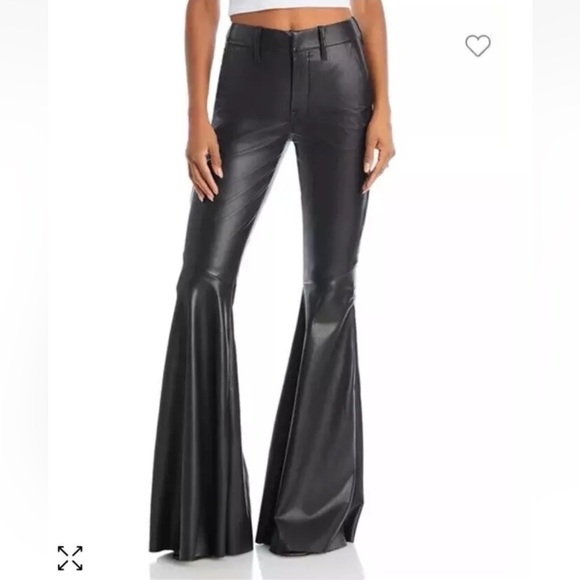 MOTHER The Super Cha Cha Prep Hell Faux Leather Flare Pants 24 - Picture 15 of 15